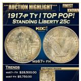 1917-p Ty I Standing Liberty Quarter TOP POP! 25c