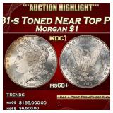 1881-s Morgan Dollar Toned Near Top Pop! $1 ms68+