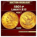 PCGS 1901-p Gold Liberty Eagle $10 ms62 PCGS
