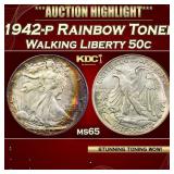 PCGS 1942-p Walking Liberty Half Dollar Rainbow To
