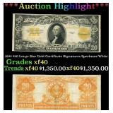 1922 $20 Large Size Gold Certificate Grades xf Sig