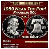 1959 Proof Franklin Half Dollar Near Top Pop! 50c
