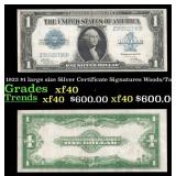1923 $1 large size Silver Certificate Grades xf Si