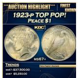 1923-p Peace Dollar TOP POP! $1 ms67+ SEGS