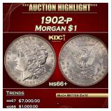 1902-p Morgan Dollar $1 ms66+ SEGS