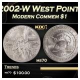 2002-W West Point Modern Commem Dollar $1 ms70 SEG