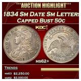 1834 Sm Date Sm Letters Capped Bust Half Dollar 50