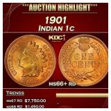1901 Indian Cent 1c ms66+ rd SEGS