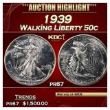 1939 Proof Walking Liberty Half Dollar 50c pr67 SE