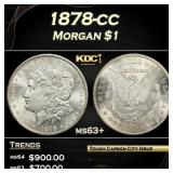 1878-cc Morgan Dollar $1 Grades ms63+