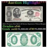 1891 $1 Treasury Note Edwin M Stanton Grades xf+ S