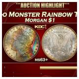 PCGS 1884-o Morgan Dollar Monster Rainbow Toned $1