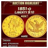 1851-o Gold Liberty Eagle $10 ms62 SEGS