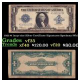 1923 $1 large size Silver Certificate Grades vf++