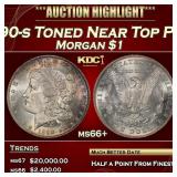 1890-s Morgan Dollar Toned Near Top Pop! $1 ms66+