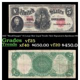 1907 $5 Large Size Legal Tender Note "WoodChopper"