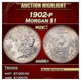 1902-p Morgan Dollar $1 ms66+ SEGS