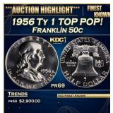 1956 Ty 1 Proof Franklin Half Dollar TOP POP! 50c