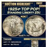 1925-p Standing Liberty Quarter TOP POP! 25c ms67+