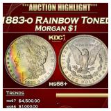 1883-o Morgan Dollar Rainbow Toned $1 ms66+ SEGS