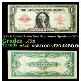 1923 $1 United States Note Grades vf++ Signatures