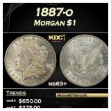 1887-o Morgan Dollar $1 Grades ms63+