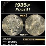 1935-p Peace Dollar $1 Grades ms64+