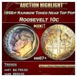 PCGS 1956-p Roosevelt Dime Rainbow Toned Near Top