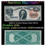 1880 $1 United States Note Grades xf+ FR-31