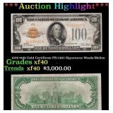 1928 $100 Gold Certificate FR-2405 Signatures Wood