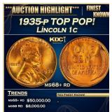 1935-p Lincoln Cent TOP POP! 1c ms68+ rd SEGS
