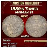 1889-s Morgan Dollar Toned $1 ms65+ SEGS