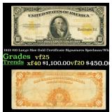 1922 $10 Large Size Gold Certificate Grades vf+ Si