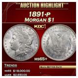 1891-p Morgan Dollar $1 ms65+ SEGS