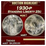 1930-p Standing Liberty Quarter 25c ms67 SEGS