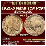 1920-d Buffalo Nickel Near Top Pop! 5c ms66+ SEGS