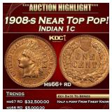 1908-s Indian Cent Near Top Pop! 1c ms66+ rd SEGS