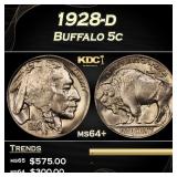 1928-d Buffalo Nickel 5c Grades ms64+