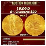 1924-d Gold St. Gaudens Double Eagle $20 ms64+ SEG