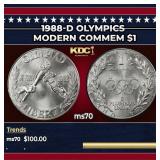 1988-d Olympics Modern Commem Dollar $1 ms70 SEGS