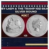 2022 Disney Lady & The Tramp 1oz Silver $2 Niue Gr