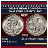 1928-s Walking Liberty Half Dollar Near Top Pop 50