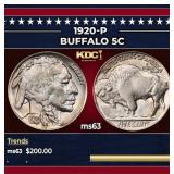 1920-p Buffalo Nickel 5c Grades Select Unc
