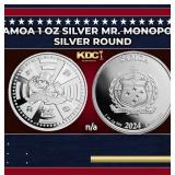 2024 Samoa 1 oz Silver Mr. Monopoly Coin