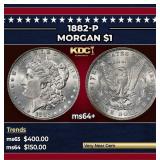 1882-p Morgan Dollar $1 Grades Choice+ Unc