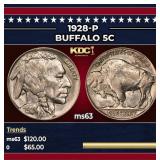1928-p Buffalo Nickel 5c Grades Select Unc