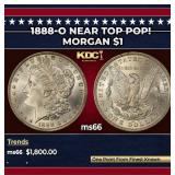 1888-o Morgan Dollar Near Top Pop! $1 ms66 SEGS