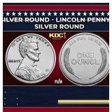 1 oz Silver Round - Lincoln Penny Style