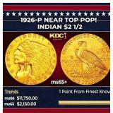 1926-p Gold Indian Quarter Eagle Near Top Pop! $2