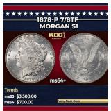 1878-p 7/8tf Morgan Dollar $1 ms64+ SEGS